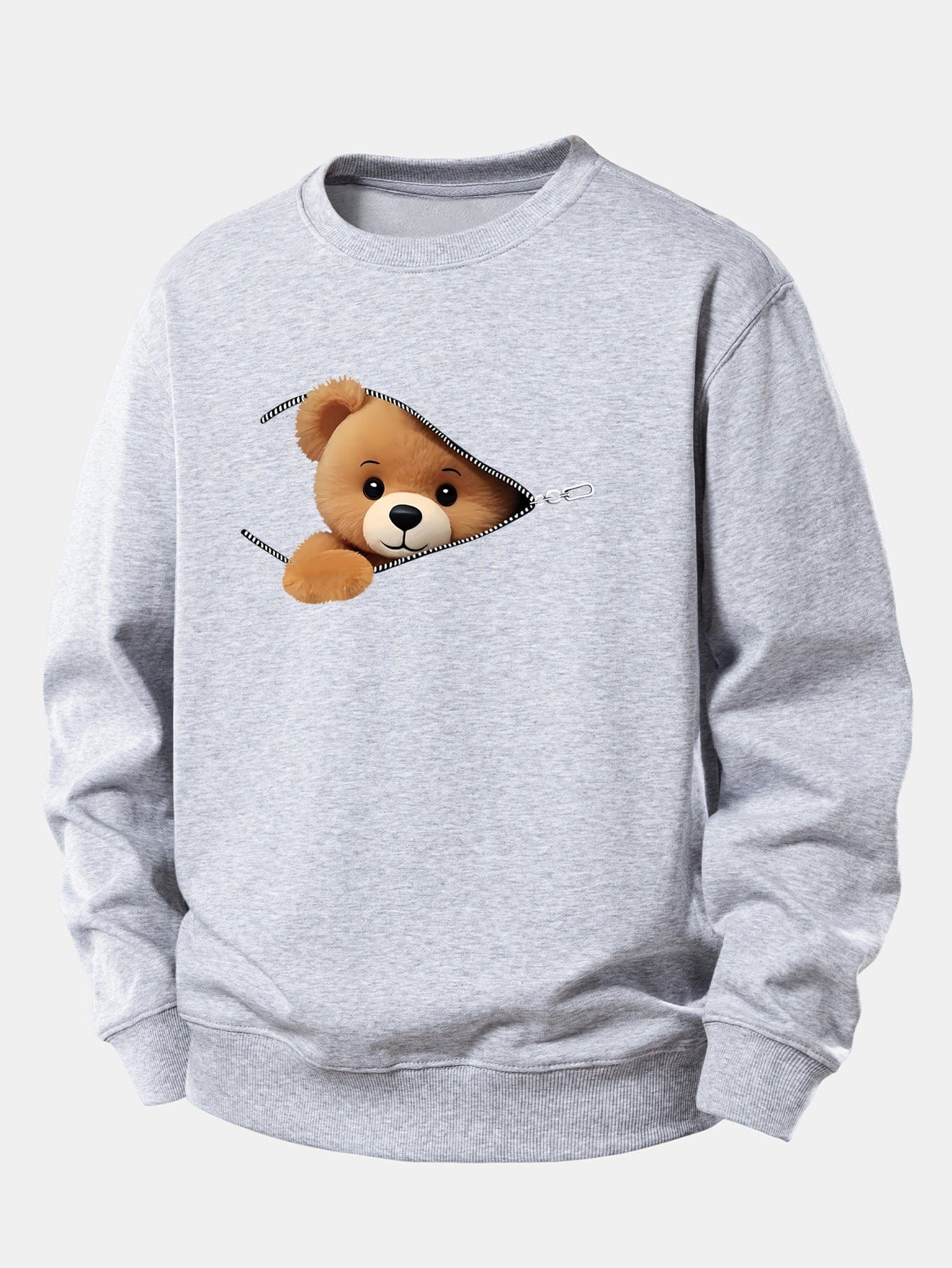 Velira Sweatshirts Sidabrinė / XS Užtrauktuko Meškos Rašto Laisvalaikio Džemperis