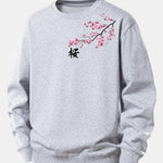 Velira Sweatshirts Sidabrinė / XS Vyšnių žiedų print Relax Fit džemperis