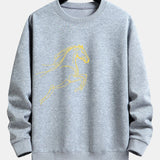 Velira Sweatshirts Sidabrinė / XS Žirgo Metų Grafikos Laisvalaikio Fit Palaidinė