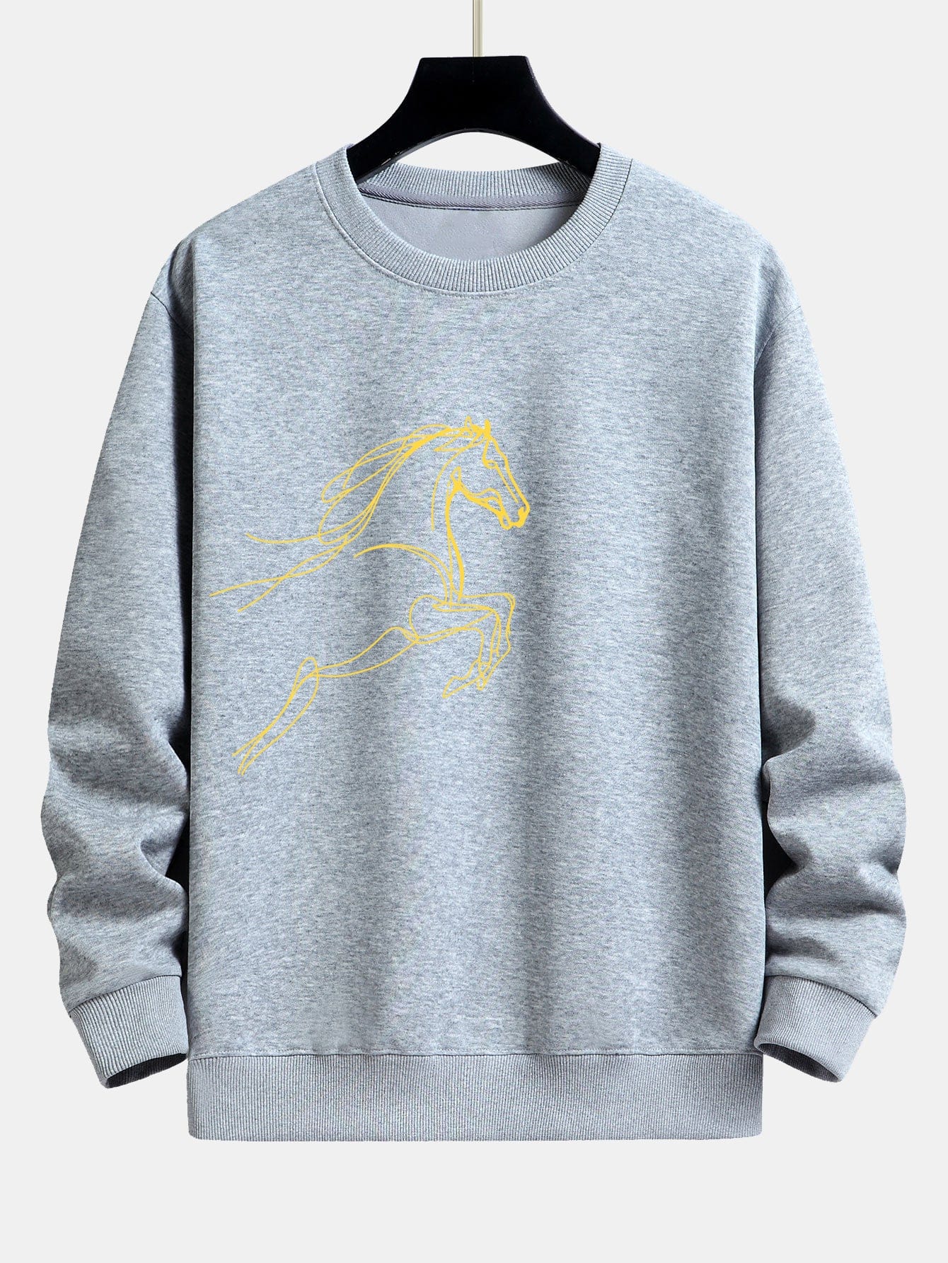 Velira Sweatshirts Sidabrinė / XS Žirgo Metų Grafikos Laisvalaikio Fit Palaidinė