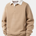 Velira Sweatshirts smėlinė / S Kontrasto polo apykaklės džemperis