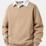 Velira Sweatshirts smėlinė / S Kontrasto polo apykaklės džemperis
