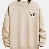 Velira Sweatshirts Smėlinė / XS Elnių Galvos Spauda Laisvalaikio Puloveris