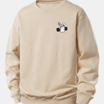 Velira Sweatshirts Smėlinė / XS Fitneso Kiškio Spaudas Laisvas Pjūvis Sportinis Megztinis