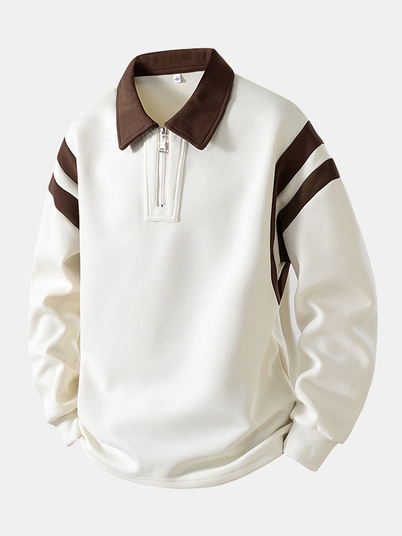 Velira Sweatshirts smėlinė / XS Spalvotas Bloko Užtrauktuko Polo Džemperis