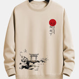 Velira Sweatshirts smėlinė / XS Tapyba su saulėlydžiu ant audinio, laisvo kirpimo džemperis