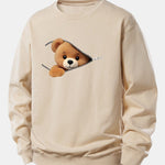 Velira Sweatshirts Smėlinė / XS Užtrauktuko Meškos Rašto Laisvalaikio Džemperis
