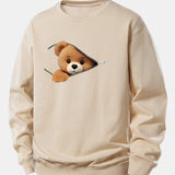 Velira Sweatshirts Smėlinė / XS Užtrauktuko Meškos Rašto Laisvalaikio Džemperis