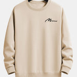 Velira Sweatshirts Smėlinė / XS Vyrų šūkio spaudos laisvo kirpimo džemperis