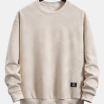 Velira Sweatshirts smėlio / S Atsipalaidavęs geometrinis dryžuotas džemperis
