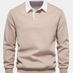 Velira Sweatshirts smėlio / S Kontrasto Polo Apykaklės Megztinis