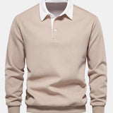 Velira Sweatshirts smėlio / S Kontrasto Polo Apykaklės Megztinis
