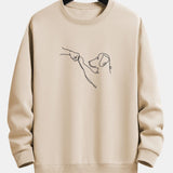 Velira Sweatshirts smėlio / S Šuo Linijos Piešimo Spauda Atsipalaidavęs Dydis Palaidinukė
