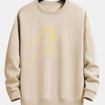 Velira Sweatshirts Smėlio / XS Žirgo Metų Grafikos Laisvalaikio Fit Palaidinė