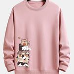 Velira Sweatshirts šviesiai rožinė / S Karinio Katino Spauda Laisvalaikio Palaidinė