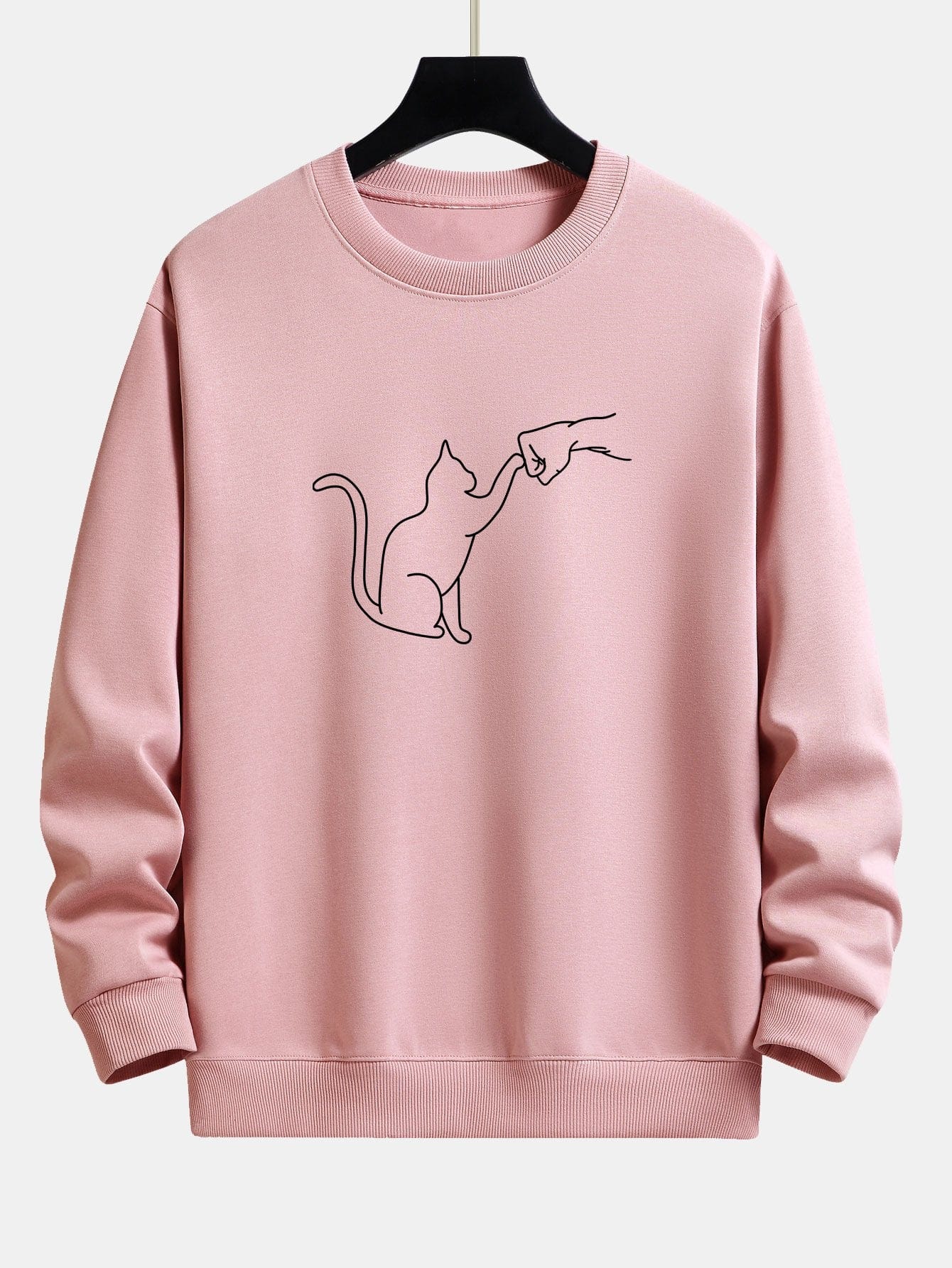 Velira Sweatshirts šviesiai rožinė / S Katės Fist Bump Spaudimo Relax Fit Palaidinukė