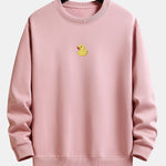 Velira Sweatshirts šviesiai rožinė / S Maža Geltona Anties Spauda Laisva Fit Kapišonas