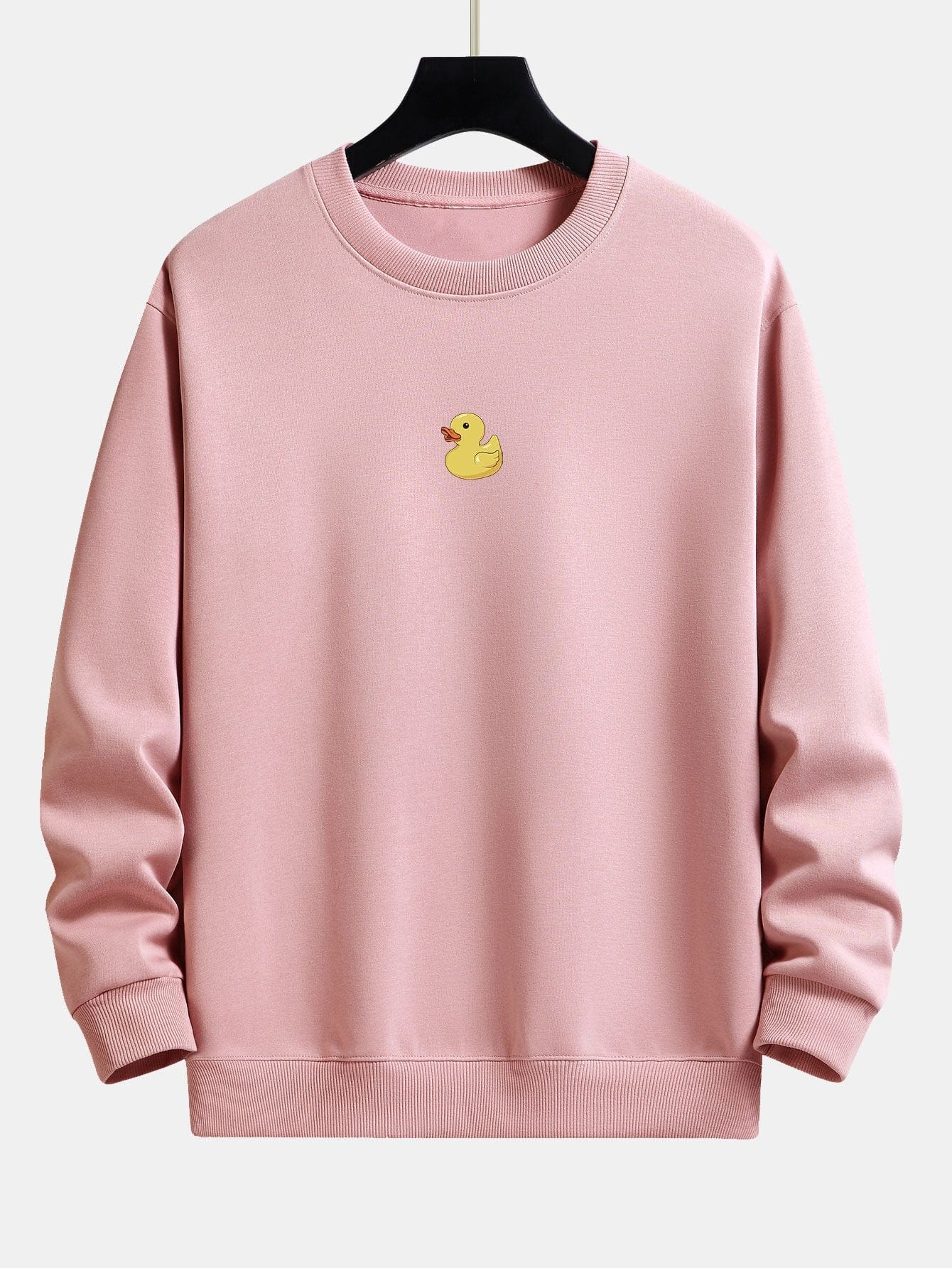 Velira Sweatshirts šviesiai rožinė / S Maža Geltona Anties Spauda Laisva Fit Kapišonas
