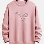 Velira Sweatshirts šviesiai rožinė / S Šuo Linijos Piešimo Spauda Atsipalaidavęs Dydis Palaidinukė