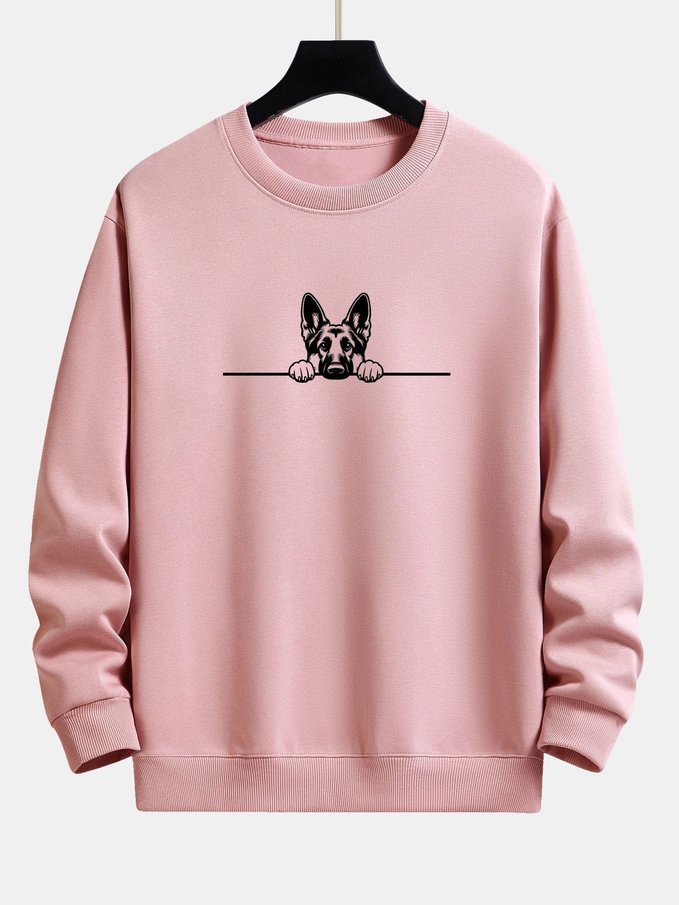 Velira Sweatshirts šviesiai rožinė / S Žiūrintis Vokiečių Aviganis Spauda Laisvas Pritaikymas Palaidinė
