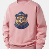 Velira Sweatshirts Šviesiai rožinė / XS Čikagos Akiniai nuo saulės Lokio Spauda Laisvas Fit Megztinis