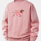 Velira Sweatshirts Šviesiai rožinė / XS Karštas Šuo Daksas Spauda Laisvas Palaidinukas