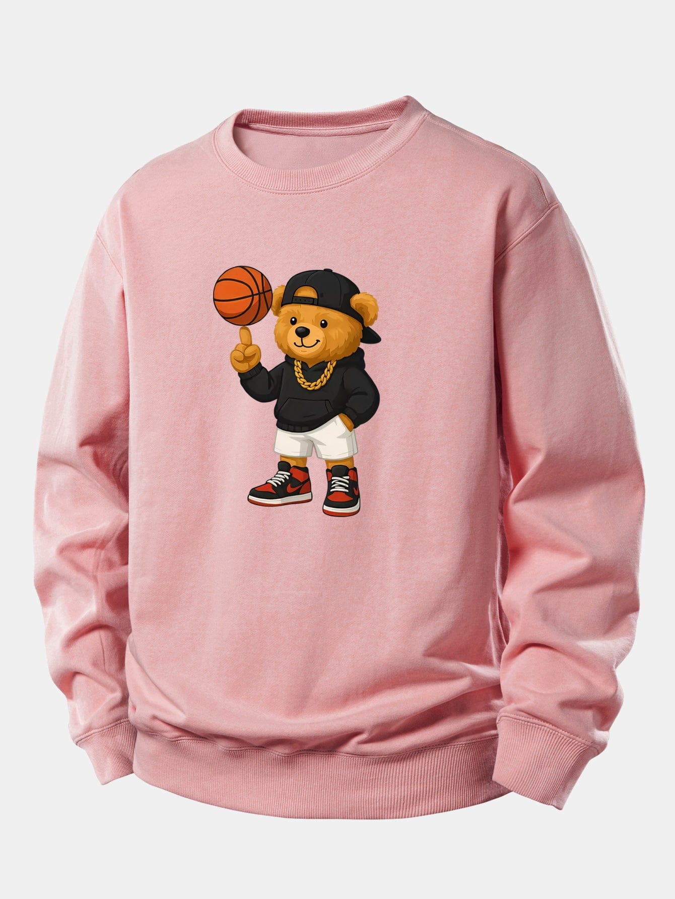 Velira Sweatshirts Šviesiai rožinė / XS Krepšinio Meškos Spauda Laisvalaikio Palaidinė