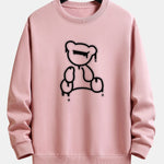 Velira Sweatshirts šviesiai rožinė / XS Lino lokio atspaudo laisvas fit džemperis