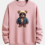 Velira Sweatshirts šviesiai rožinė / XS Lokys Odinėje Striukėje Spauda Laisvas Švarkas