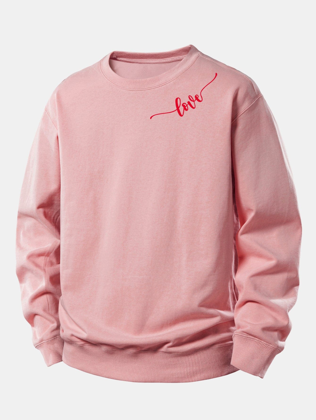 Velira Sweatshirts Šviesiai rožinė / XS Meilės Spauda Laisvo Kirpimo Moteriškas Megztinis