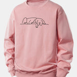 Velira Sweatshirts Šviesiai rožinė / XS Miegantis Šuo Linijos Spauda Laisvas Fit Megztinis