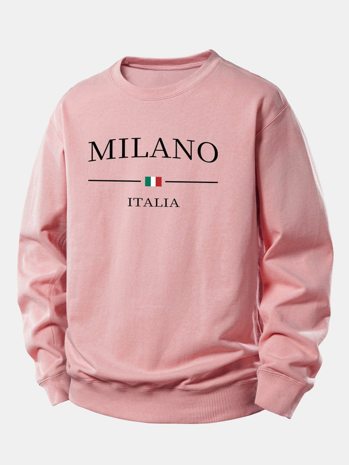 Velira Sweatshirts Šviesiai rožinė / XS Milano Spaudos Laisvas Fit Mikina