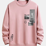Velira Sweatshirts šviesiai rožinė / XS Niujorko architektūros atspaudas laisvo kirpimo džemperis