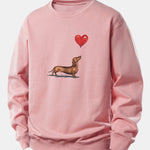 Velira Sweatshirts Šviesiai rožinė / XS Širdies formos balionas šunų veislės printas laisvo kirpimo džemperis