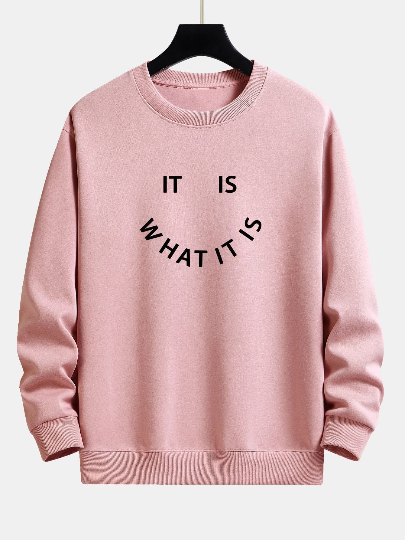 Velira Sweatshirts šviesiai rožinė / XS Tai, kas yra, atspausdintas laisvas megztinis