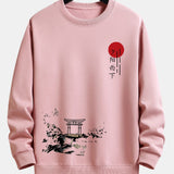 Velira Sweatshirts šviesiai rožinė / XS Tapyba su saulėlydžiu ant audinio, laisvo kirpimo džemperis
