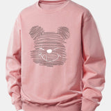 Velira Sweatshirts Šviesiai rožinė / XS Taškuotas meškiukas spauda laisvas megztinis