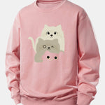 Velira Sweatshirts Šviesiai rožinė / XS Trys Katės Spauda Laisvo Pjūvio Džemperis