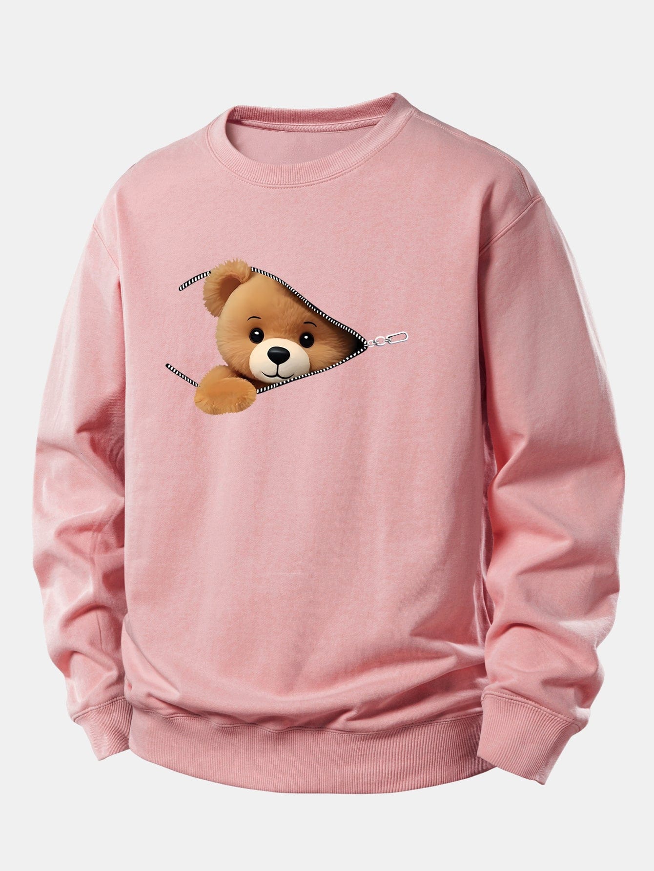 Velira Sweatshirts Šviesiai rožinė / XS Užtrauktuko Meškos Rašto Laisvalaikio Džemperis