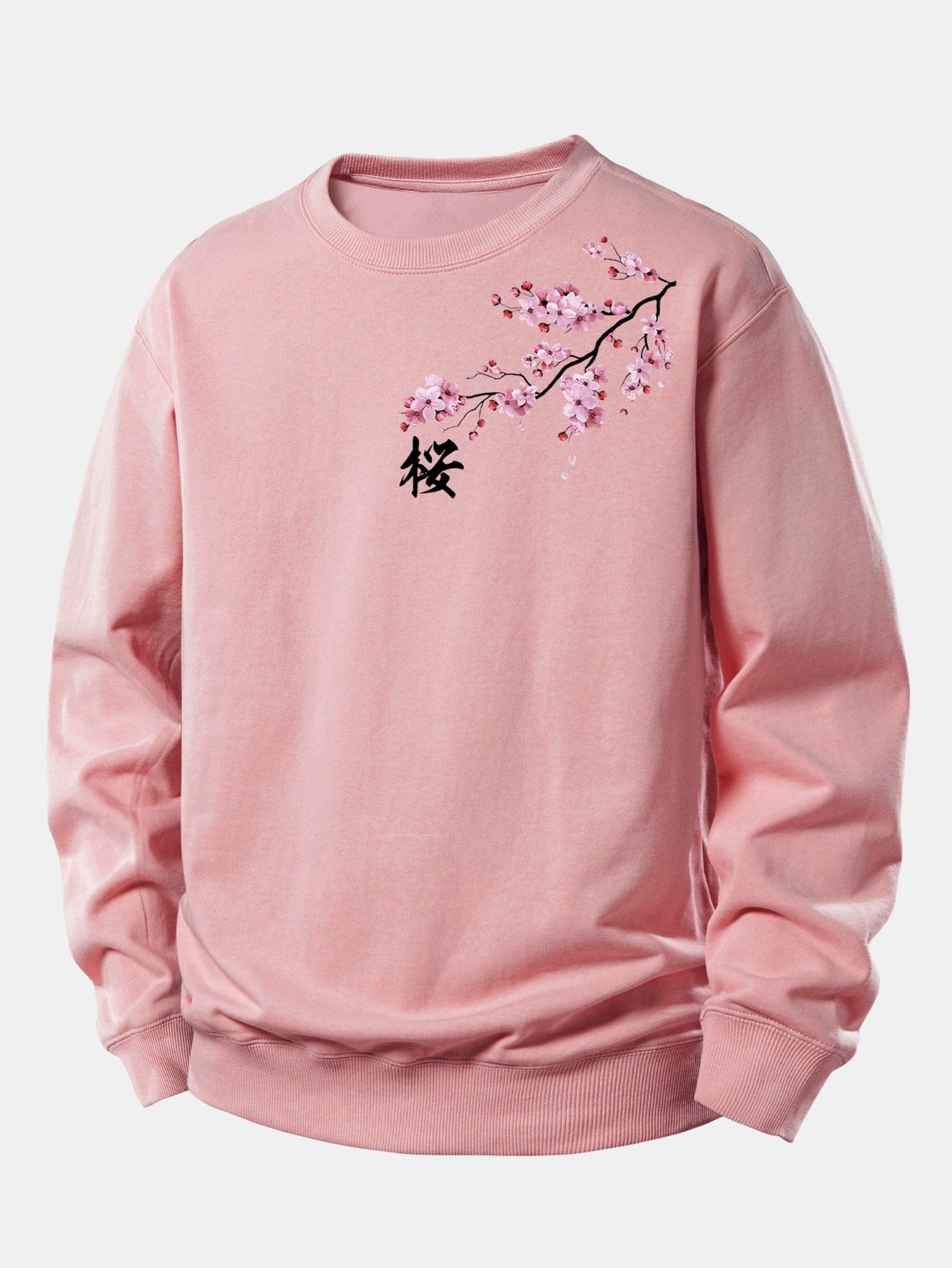 Velira Sweatshirts Šviesiai rožinė / XS Vyšnių žiedų print Relax Fit džemperis