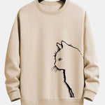 Velira Sweatshirts šviesiai ruda / S Katės Siluetas Spausdinimas Laisvas Fit Palaidinukė
