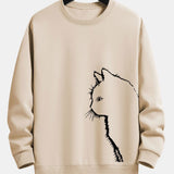 Velira Sweatshirts šviesiai ruda / S Katės Siluetas Spausdinimas Laisvas Fit Palaidinukė