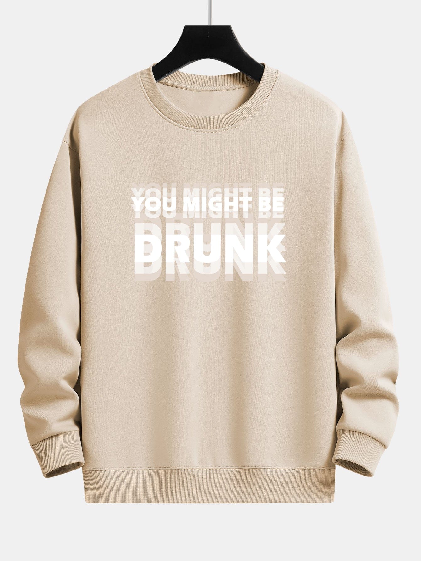 Velira Sweatshirts šviesiai ruda / XS Galbūt esate apsvaigęs spausdinimo laisvo kirpimo džemperis