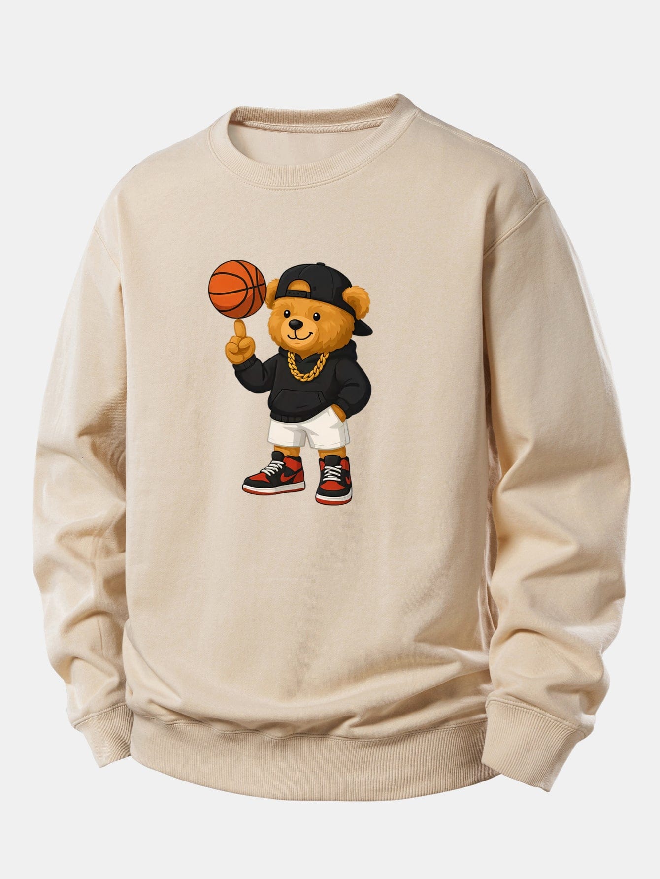 Velira Sweatshirts Šviesiai ruda / XS Krepšinio Meškos Spauda Laisvalaikio Palaidinė