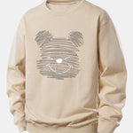 Velira Sweatshirts Šviesiai ruda / XS Taškuotas meškiukas spauda laisvas megztinis