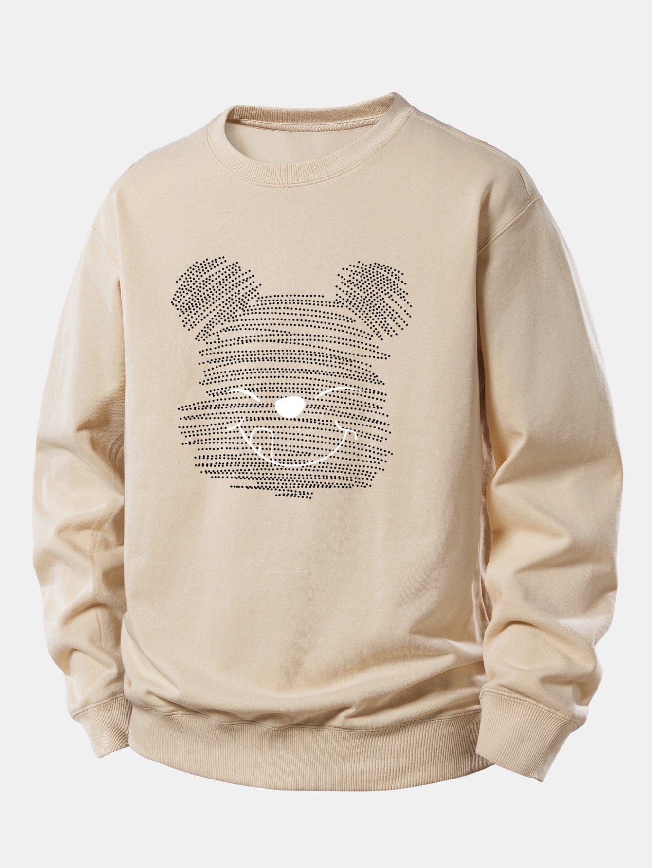 Velira Sweatshirts Šviesiai ruda / XS Taškuotas meškiukas spauda laisvas megztinis