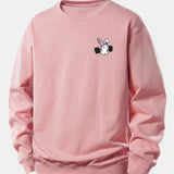 Velira Sweatshirts Šviesiapinkė / XS Fitneso Kiškio Spaudas Laisvas Pjūvis Sportinis Megztinis
