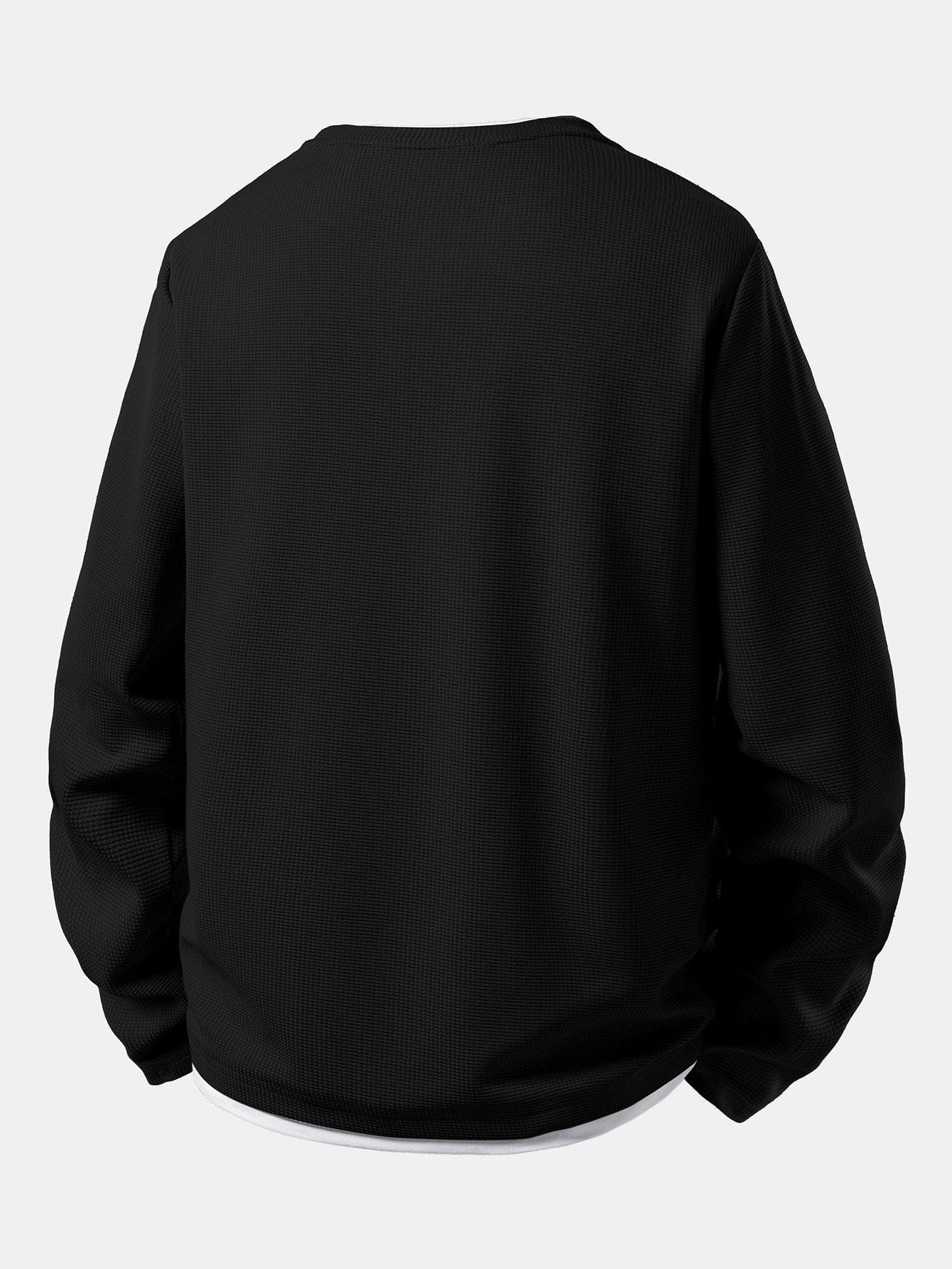 Velira Sweatshirts Šypsenėlių veido spauda 2 in 1 ilgomis rankovėmis vaflinis marškinėliai