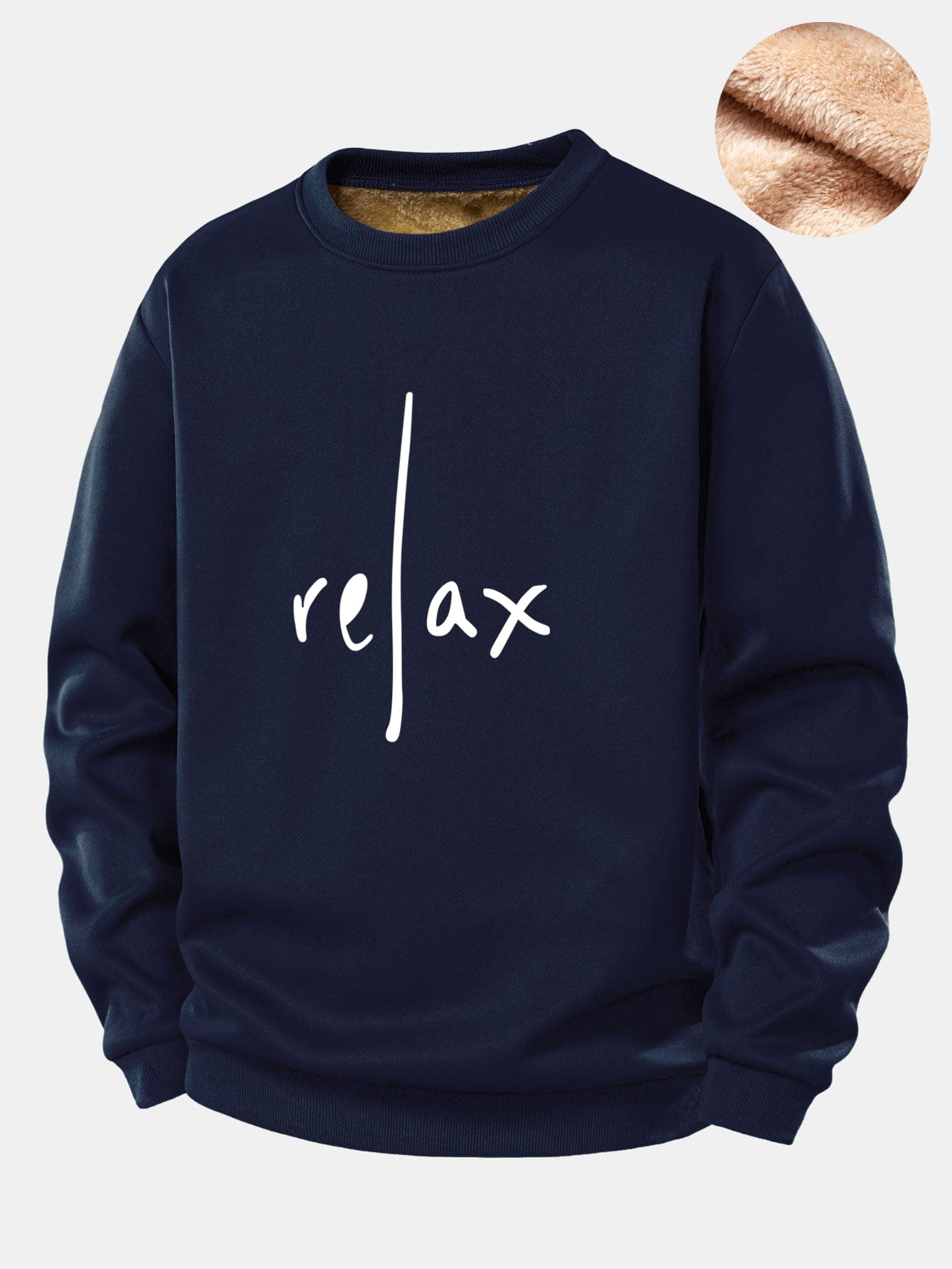 Velira Sweatshirts Tamsiai mėlyna / S Atsipalaidavimas Spausdintas Teddy Fleece Pamušalas Švarkas