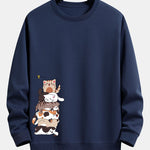 Velira Sweatshirts tamsiai mėlyna / S Karinio Katino Spauda Laisvalaikio Palaidinė